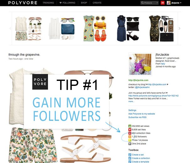 27 MAY 2013 - Polyvore Tip Gain more followers
