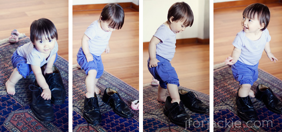 10 June 2013 - Julienne wearing daddy's shoes