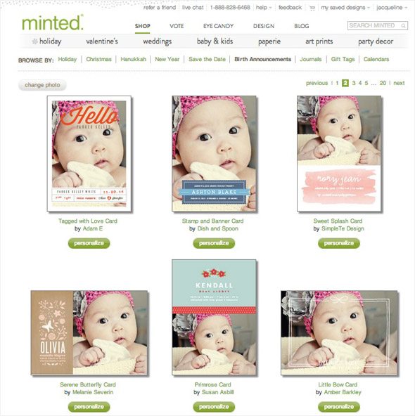 Minted.com Baby Birth Announcement